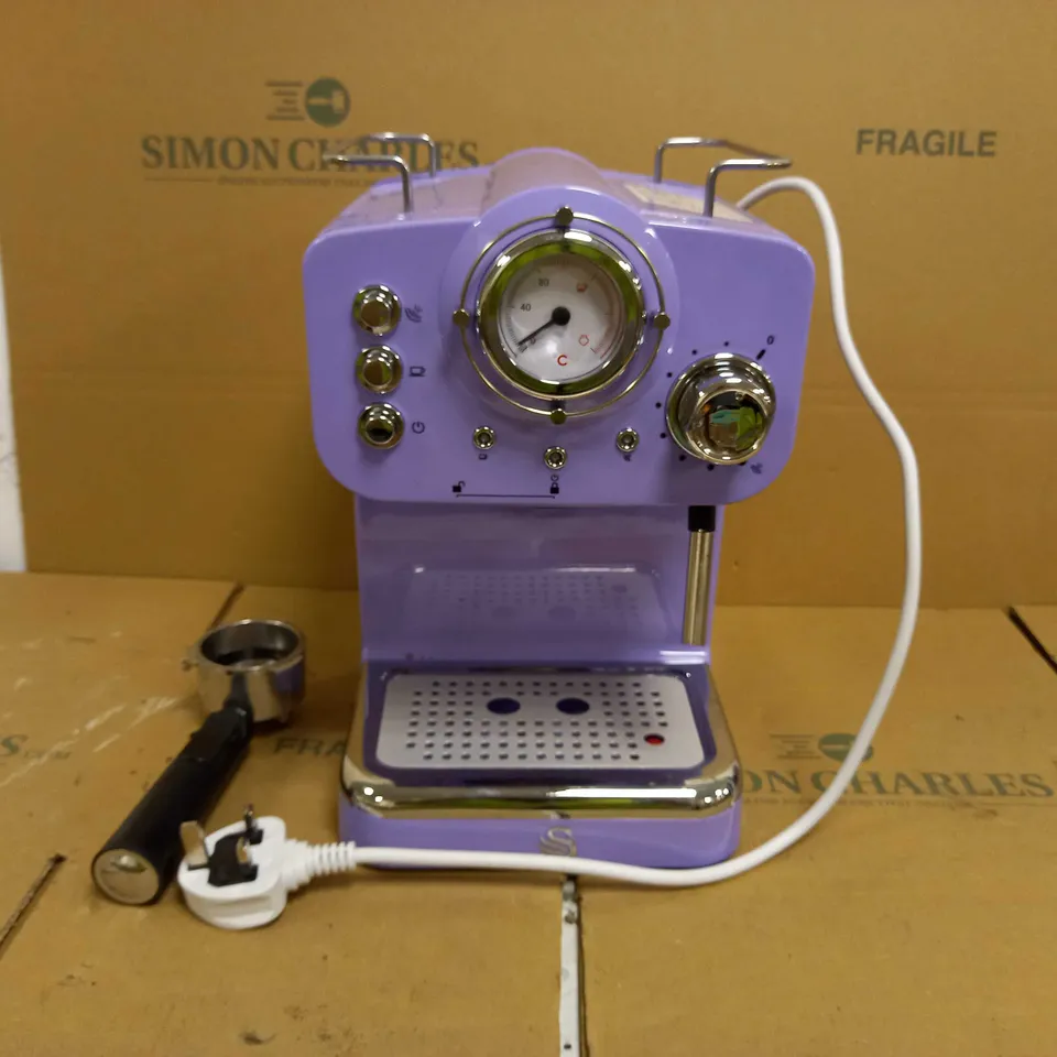 SWAN RETRO ESPRESSO COFFEE MACHINE - PURPLE