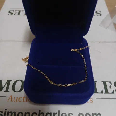 GOLD 9CT ITALIAN GOLD PAPERCLIP PETAL BRACELET 0.38G 