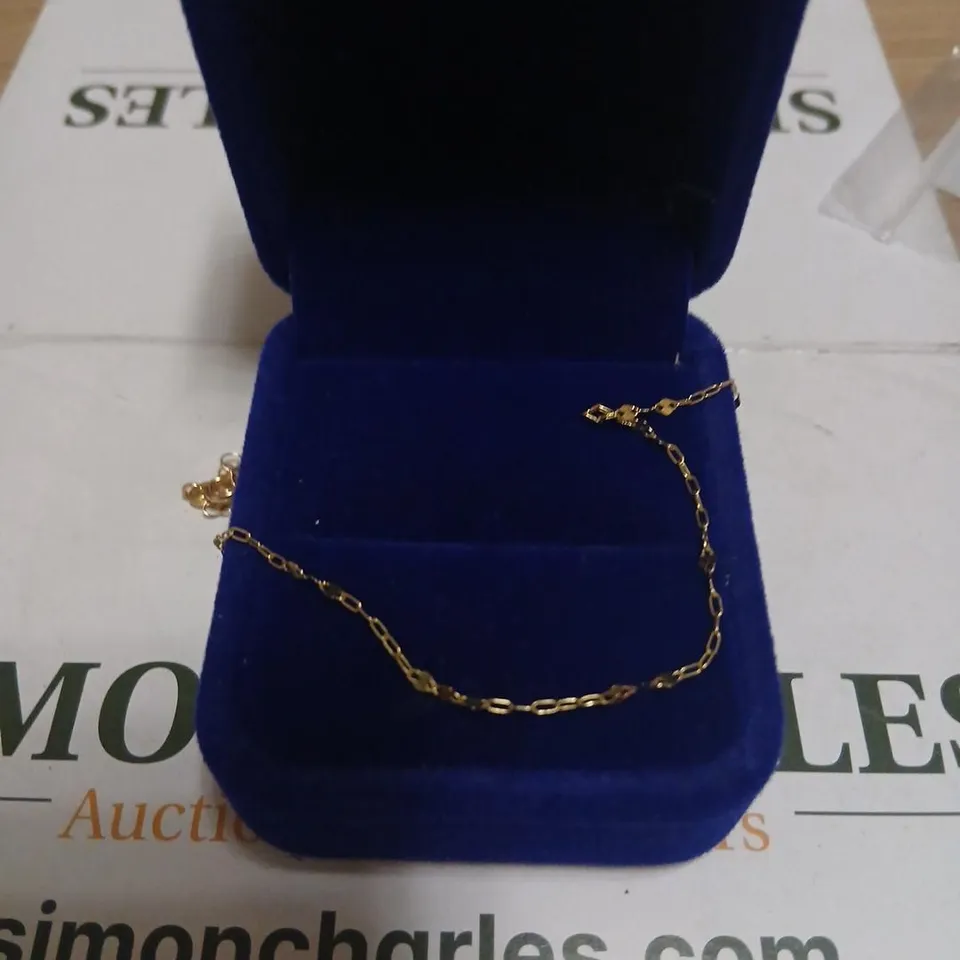 GOLD 9CT ITALIAN GOLD PAPERCLIP PETAL BRACELET 0.38G