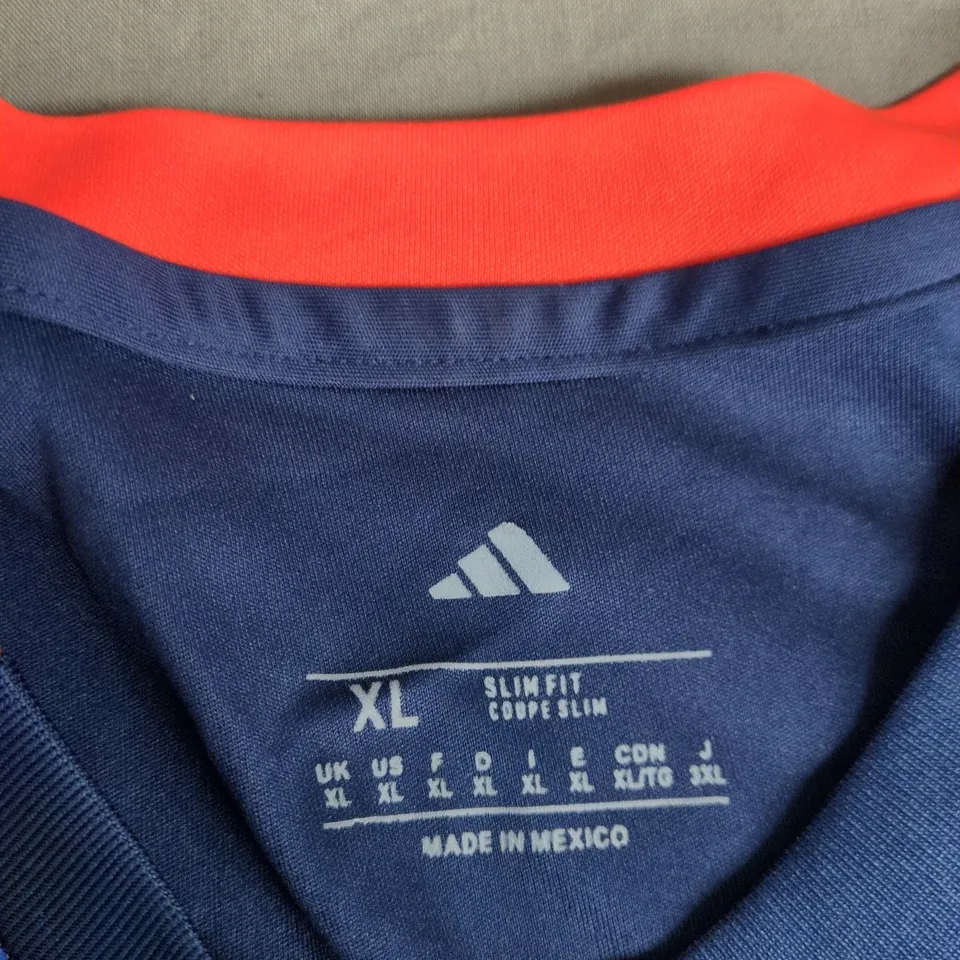 NOTTINGHAM FOREST F.C. ADIDAS FOOTBALL JERSEY – BLUE WITH ORANGE TRIM, UK XL, BAILEYS SPONSOR