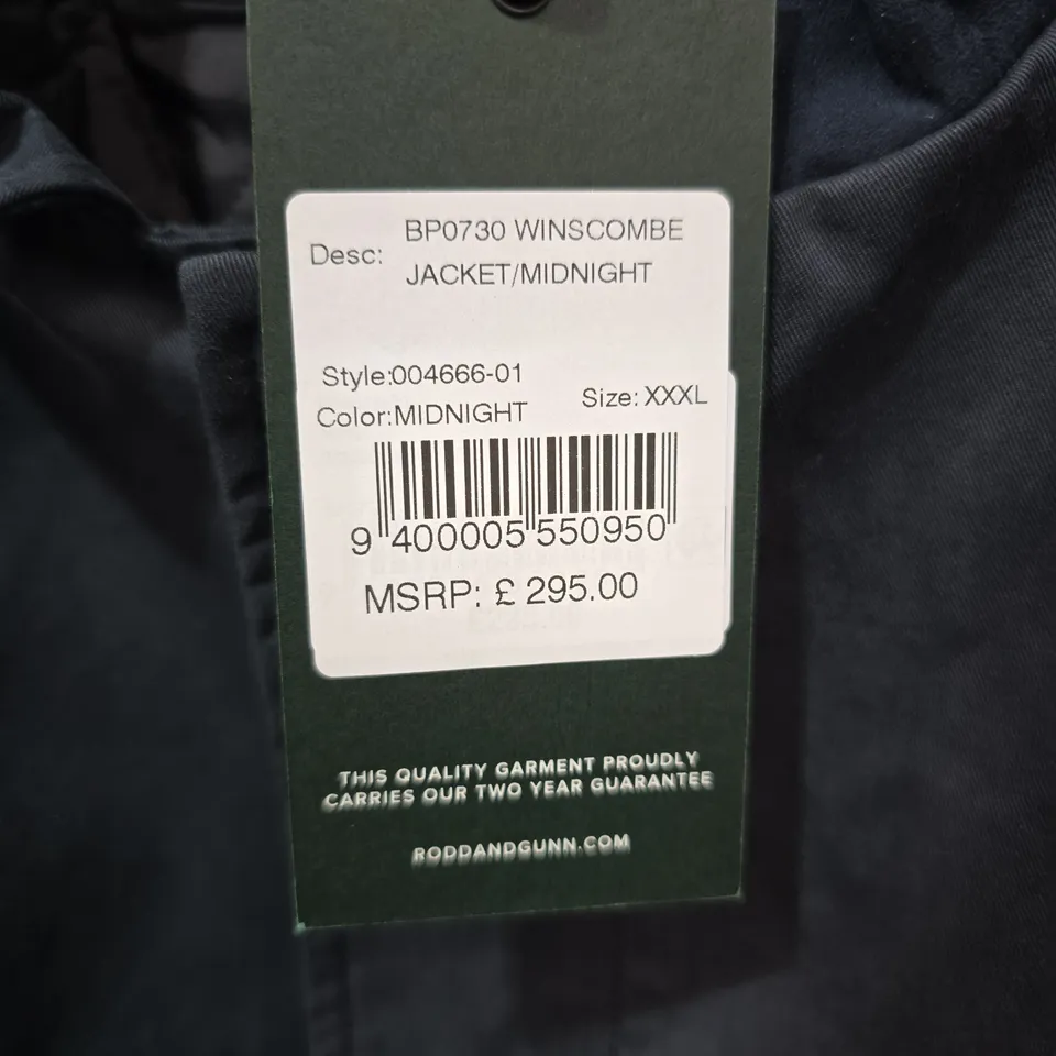 RODD & GUNN WINSCOMBE JACKET – MIDNIGHT, ITALIAN FABRIC, XXXL