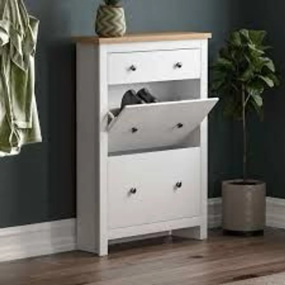 BOXED ARLINGTON SHOE CABINET - WHITE (1 BOX)