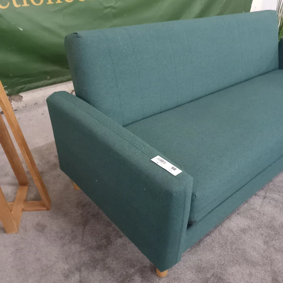 DESIGNER TEAL FABRIC CLICK CLACK SOFABED