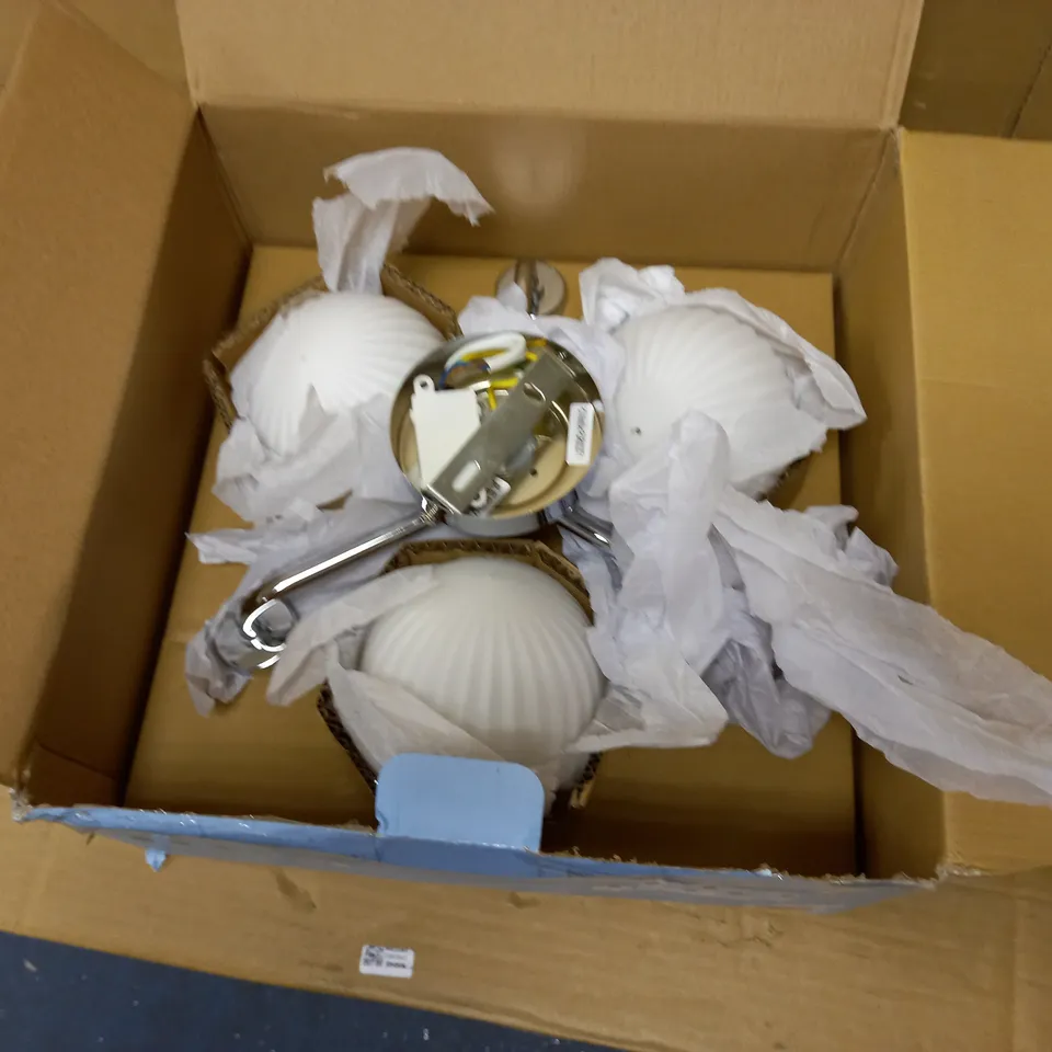 BOXED JOHN LEWIS CLASSIC RIB 3 LIGHT BATHROOM SEMI FLUSH