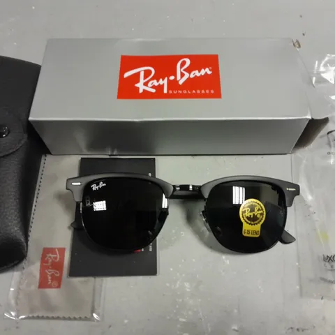 RAY BAN GLASSES WITH G-15 LENSES AND BLACK FRAME IN CASE