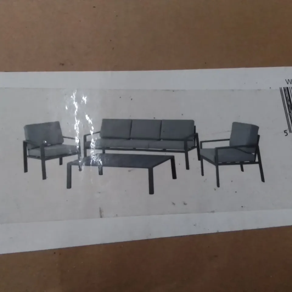 BOXED MOOREA OUTDOOR COFFEE TABLE SET WITH CUSHIONS