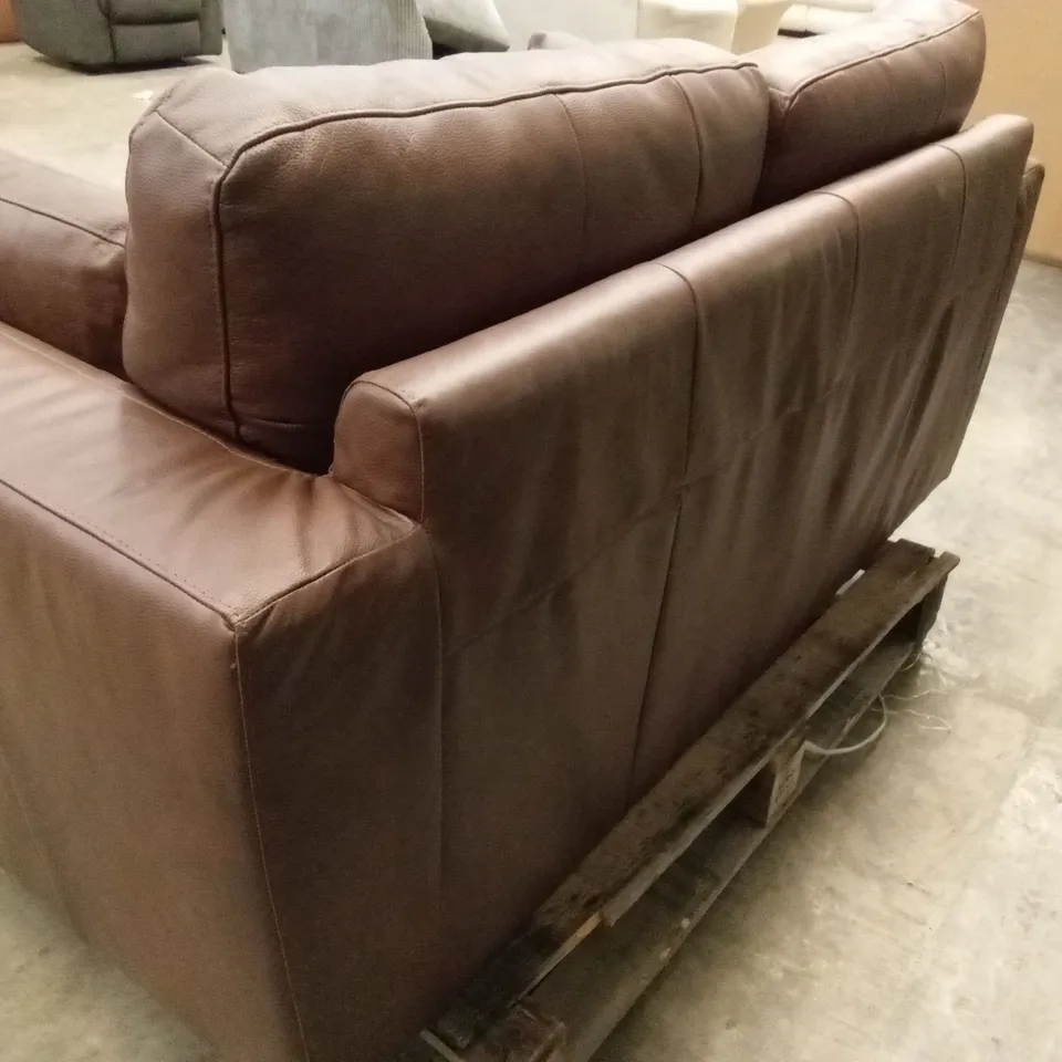 ARDEN ITALIAN LEATHER 2 SEATER SOFA - BROWN RRP £1299
