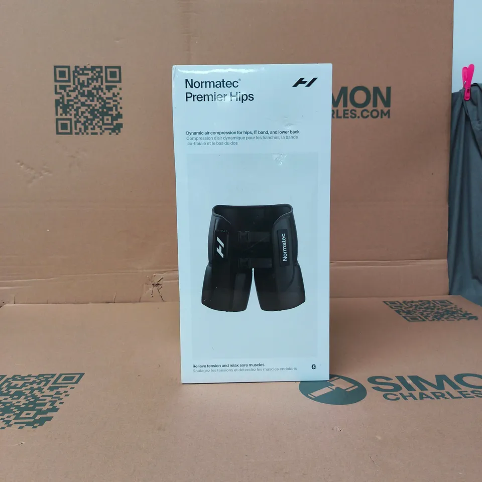 NORMATEC PREMIER HIPS DYNAMIC AIR COMPRESSION TO RELIEVE TENSION/RELAX SORE MUSCLES SEALED