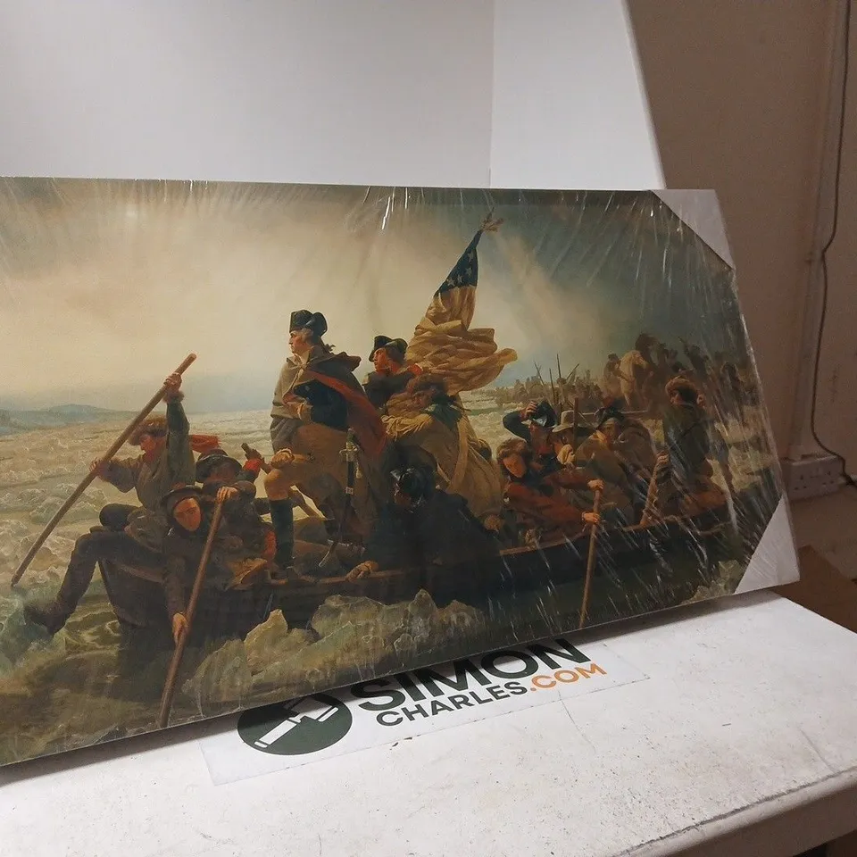 CANVAS PRINT OF 1851 HISTORICAL WASHINGTON CROSSING THE DELAWARE
