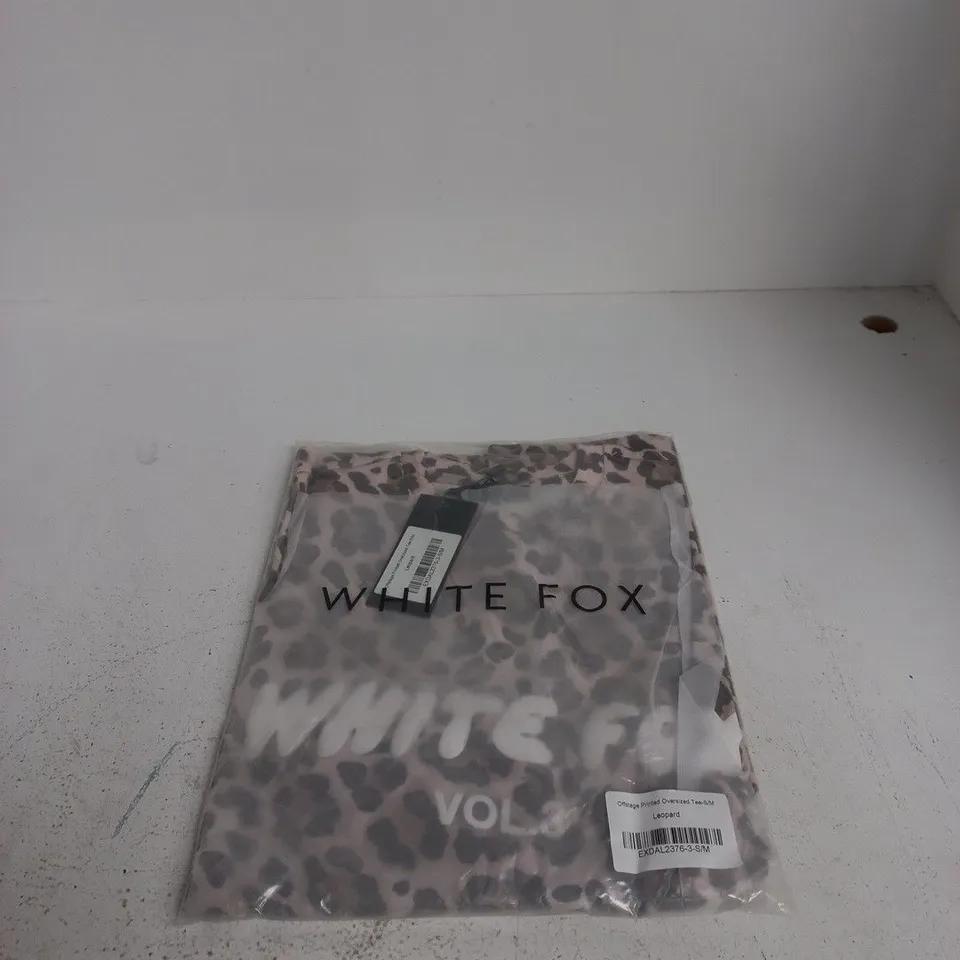 WHITE FOX OFFSTAGE OVERSIZED TEE SMALL/MEDIUM LEOPARD