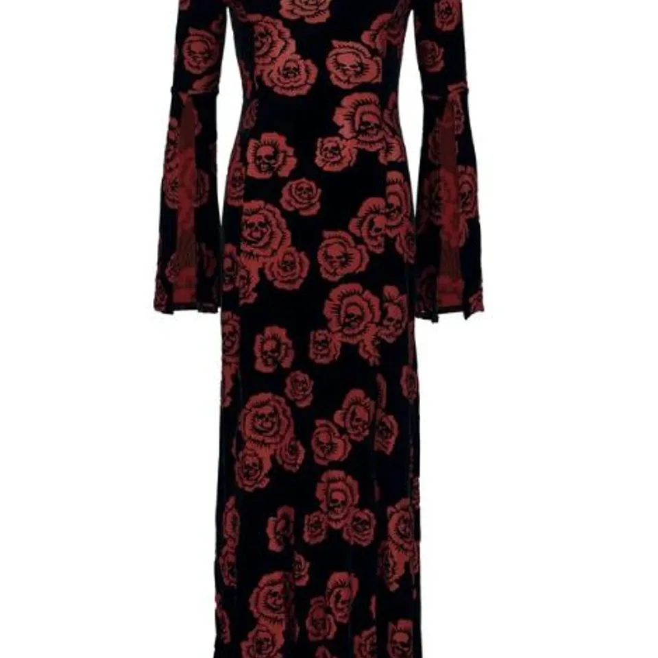 BRAND NEW "PANDORA'S ROSE MAXI DRESS" MAXI DRESS BLACK-RED BY KILLSTAR SIZE XL