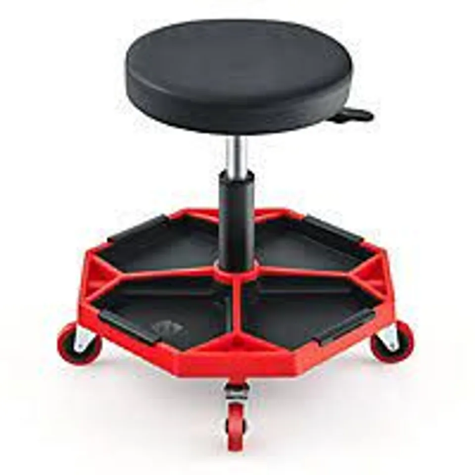 BOXED ROLLING MECHANIC STOOL HEIGHT ADJUSTABLE WORKSHOP CREEPER SEAT 360° SWIVEL