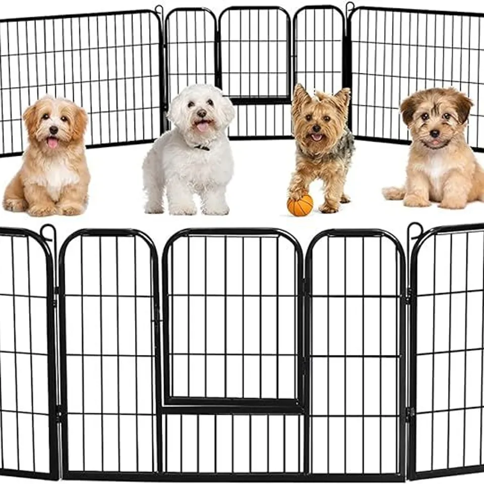BOXED YAHEETECH DOG PLAYPEN, 16 PANEL DOG, PUPPY, RABBIT, RODENT CAGE - BLACK (1 BOX)