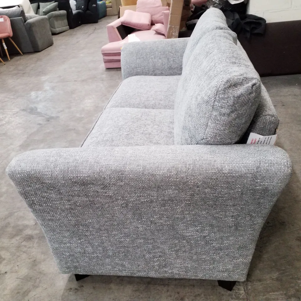QUALITY DESIGNER 3 SEATER SOFA - LIGHT GREY FABRIC