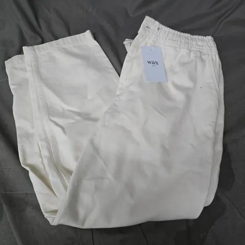 WAX LONDON KURT TROUSERS IN OFF WHITE - SIZE 34