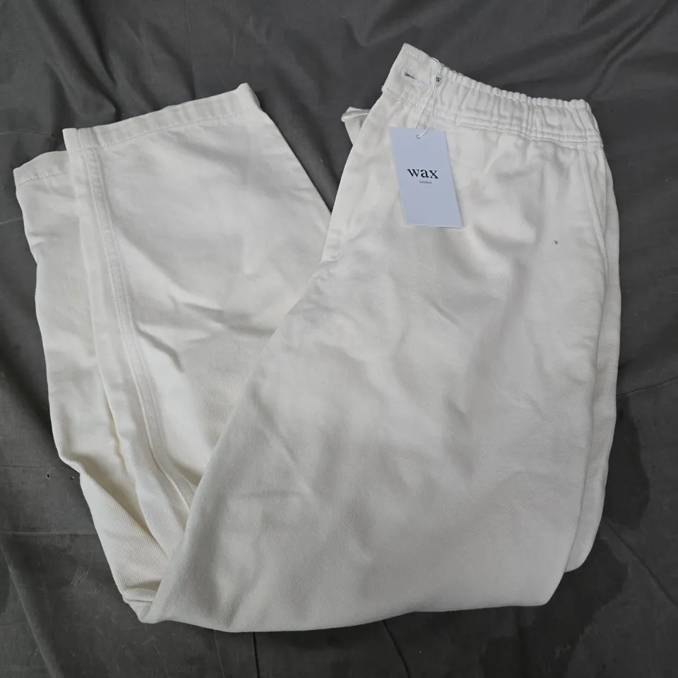 WAX LONDON KURT TROUSERS IN OFF WHITE - SIZE 34