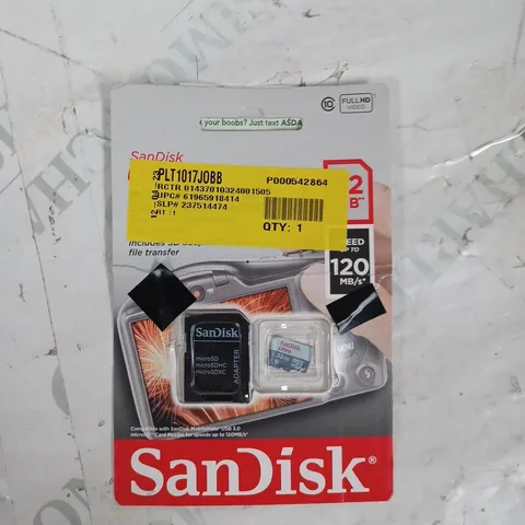 SANDISK UTRA MICRO UHS-1 CARD WITH ADAPTOR