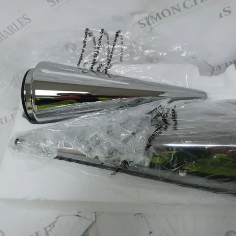 BOXED KELLY HOPPEN SET OF 2 INDOOR/OUTDOOR PRELIT GLASS DECOR - REFLECTIVE CONES