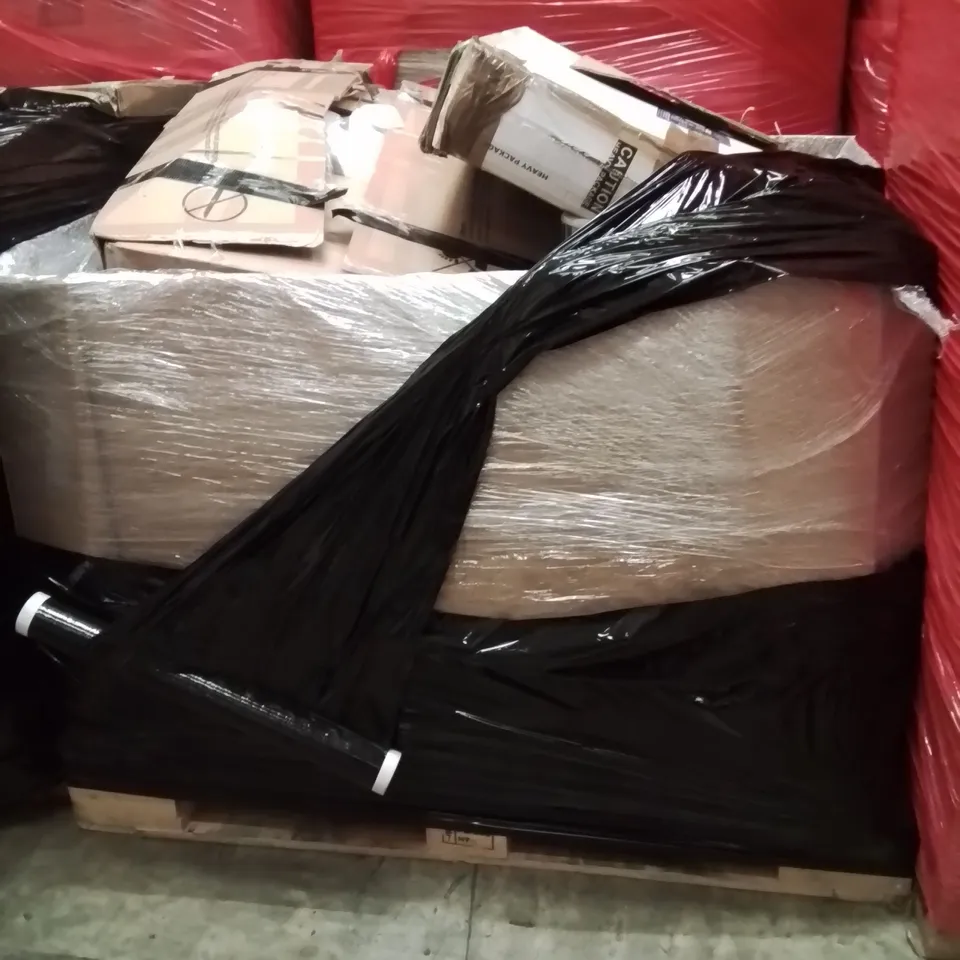 PALLET OF ASSORTED HOUSEHOLD GOODS AND PRODUCTS TO INCLUDE;FOLDABLE POOL,CAT LITTER TRAY,CHAIR