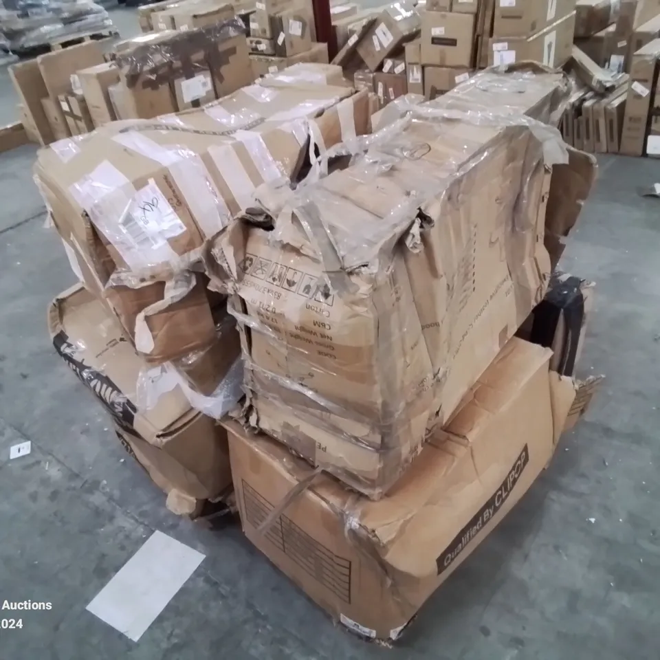 PALLET CONTAINING VARIOUS BOXED FURNITURE PARTS AND OTHER HOUSEHOLD ITEMS ETC.