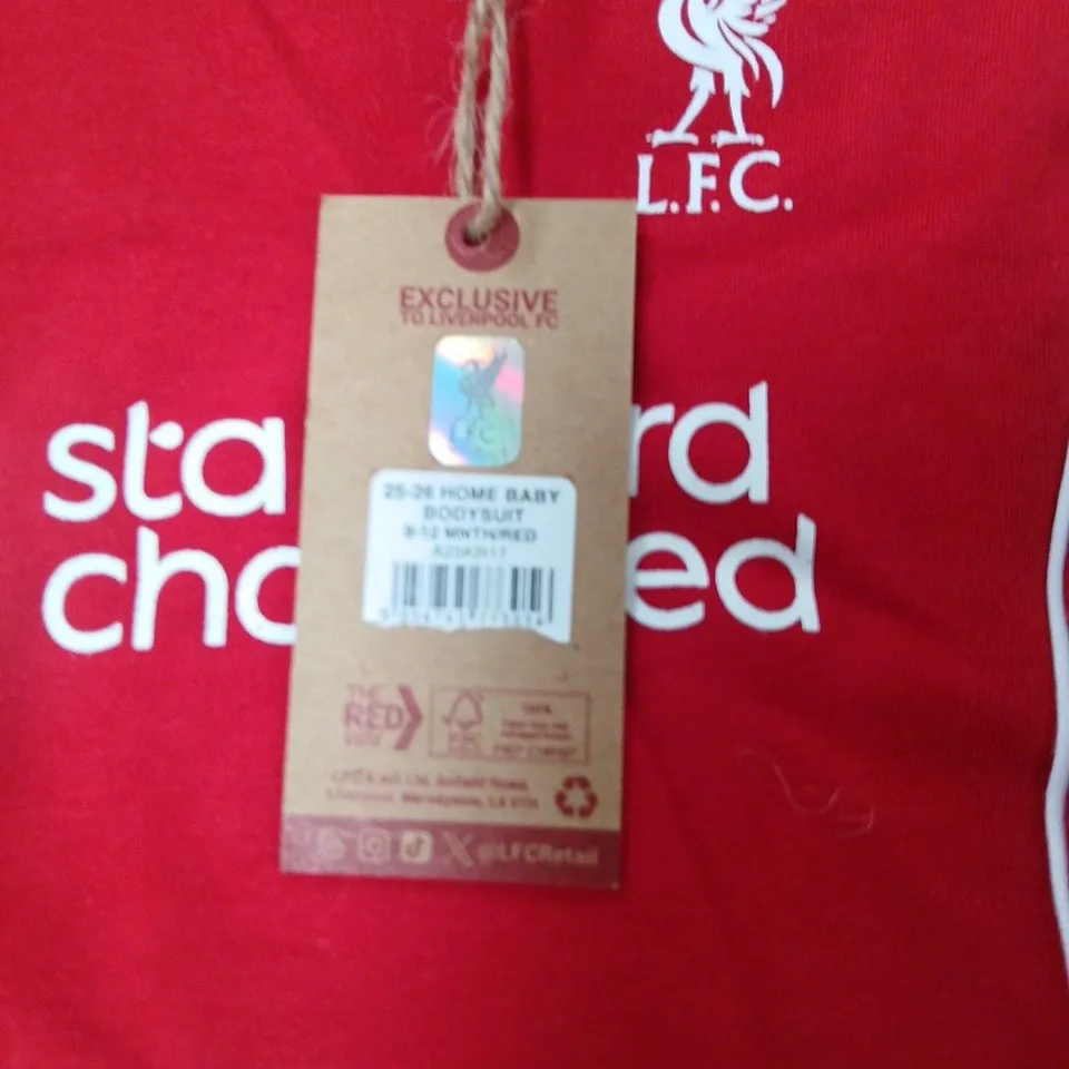 LIVERPOOL FC BABY BODYSUIT – RED WITH CREST & SPONSOR (OFFICIAL LFC STORE)