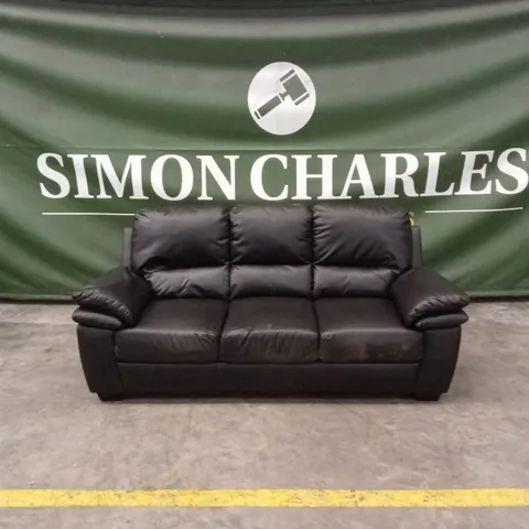 LEONA 3 SEATER FAUX LEATHER SOFA