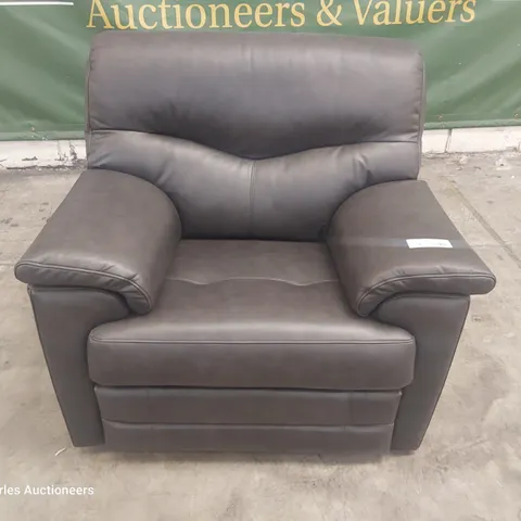 QUALITY BRITISH DESIGNER G PLAN STRATFORD POWER RECLINING EASY CHAIR REGENT CHARCOAL LEATHER