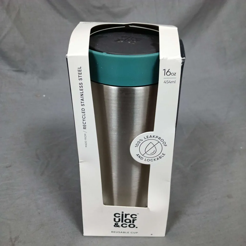 BOXED CIRCULAR & CO STAINLESS STEEL REUSABLE CUP 16OZ