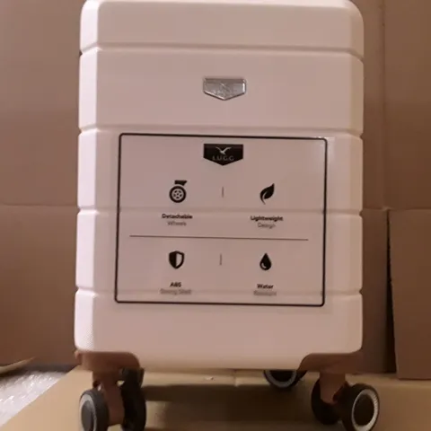 UNBOXED KEPLIN LUGG SMALL SIZE TRAVEL LUGGAGE WITH WHEELS CREAM COLOUR 