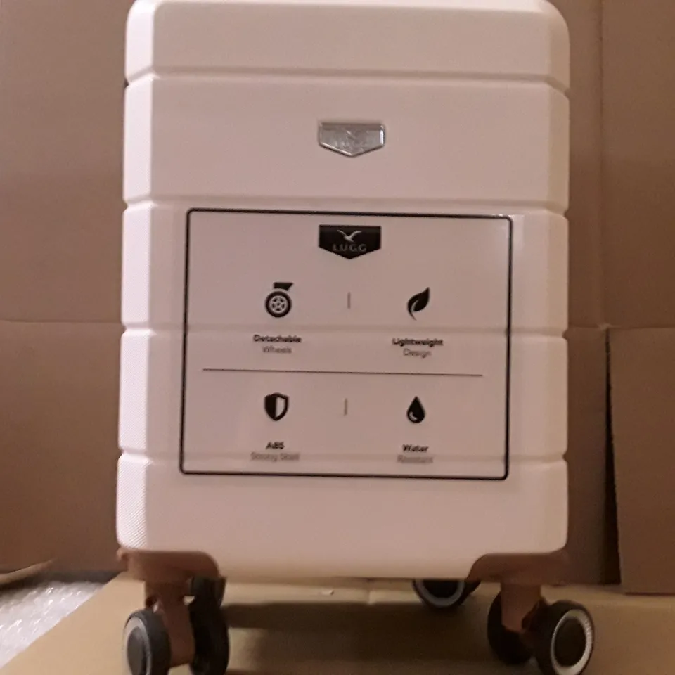 UNBOXED KEPLIN LUGG SMALL SIZE TRAVEL LUGGAGE WITH WHEELS CREAM COLOUR 