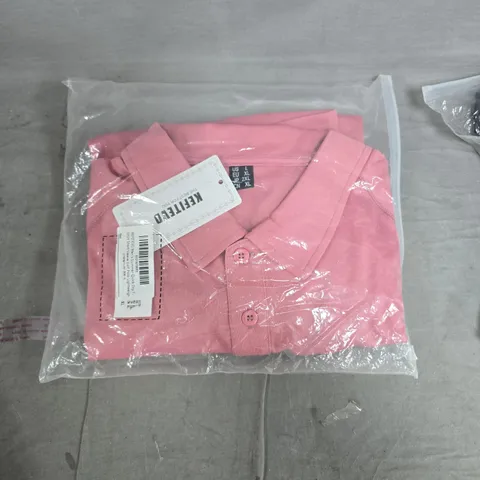 KEFITEVD Men's Polo Shirts (2) Pink & Navy β Sealed in Bags