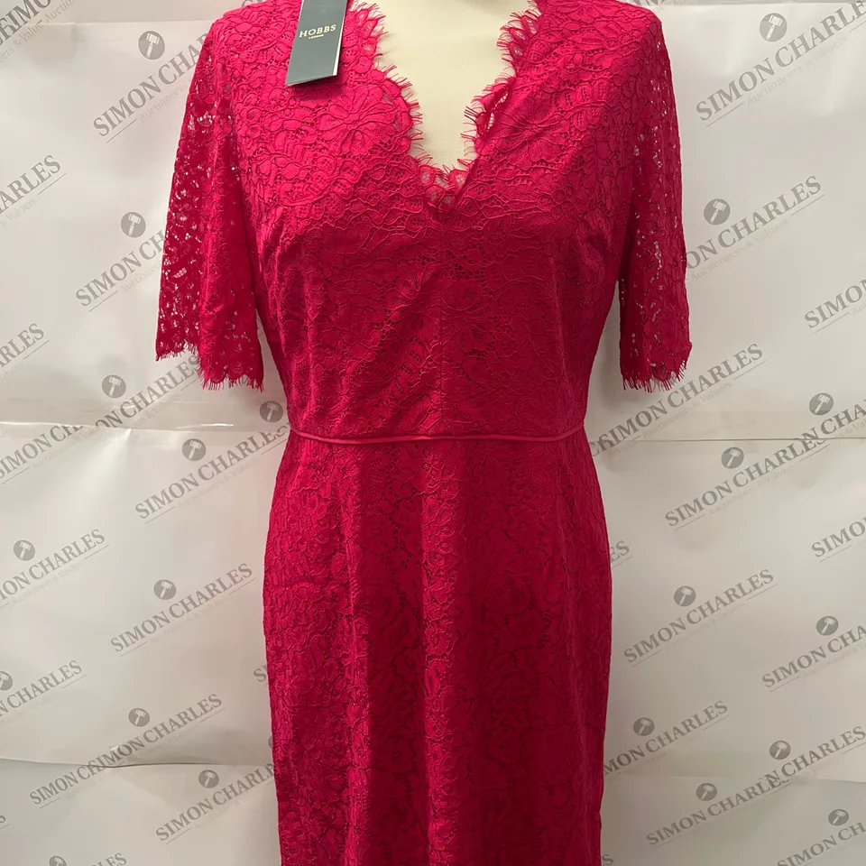 HOBBS LONDON ANASTASIA SHIFT DRESS IN FUCHSIA PINK SIZE 12