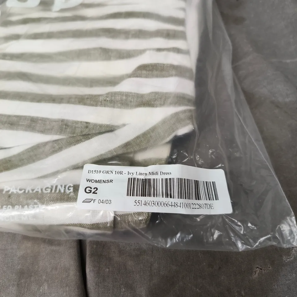 BODEN IVY LINEN MIDI DRESS SIZE 10R BAGGED