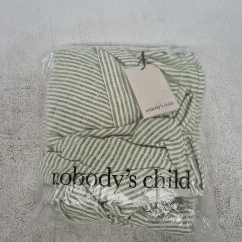 BAGGED NOBODY'S CHILD GREEN STRIPE SLEEVELESS MIDI DRESS – UK6 (EU34) 