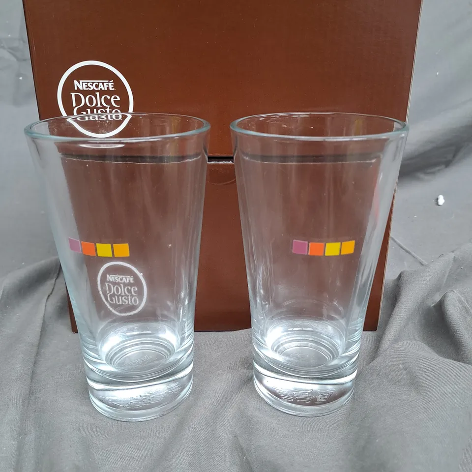 BOXED NESCAFE DOLCE GUSTO PAIR OF ICE CAPPUCCINO GLASSES (SET OF 2) - COLLECTION ONLY 