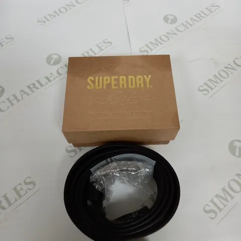BOXED SUPERDRY BLACK LEATHER BELT