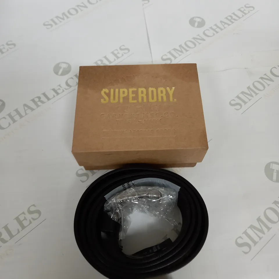 BOXED SUPERDRY BLACK LEATHER BELT