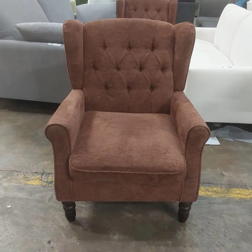 QUALITY DESIGNER FABRIC UPHOLSTERED ARMCHAIR