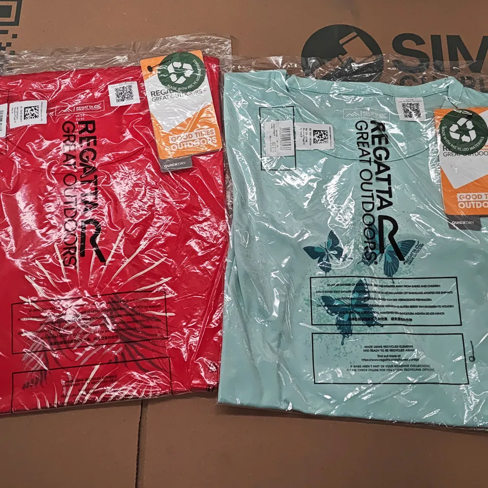 LOT OF 10 ASSORTED BRAND NEW REGATTA T-SHIRTS & IN VARIOUS STYLES, COLOURS AND SIZES