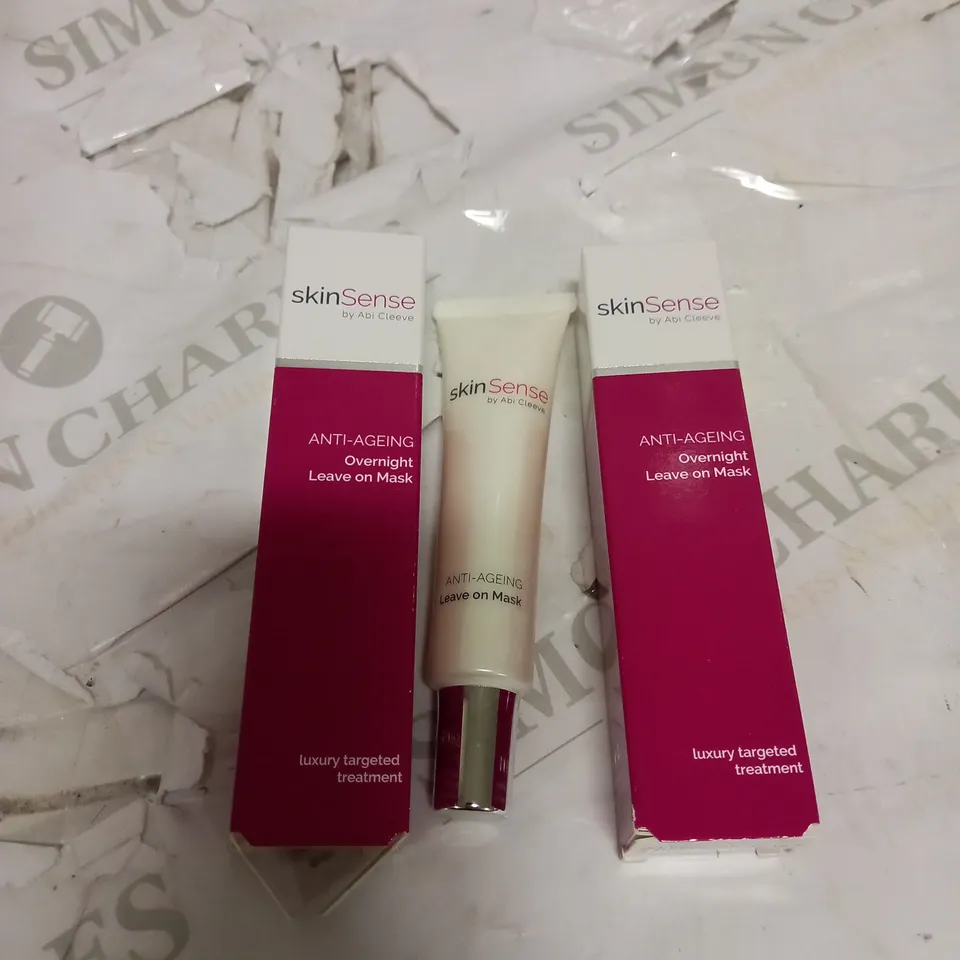 LOT OF 2 SKINSENSE BY ABI CLEEVE ANTI-AGEING OVERNIGHT LEAVE ON MASK 25ML