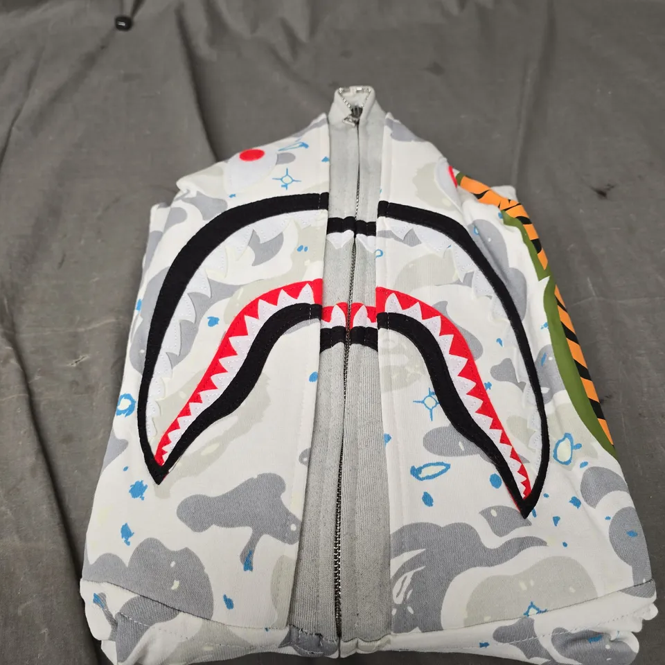 BATHING APE ABC CAMO SHARK HALF ZIP PULLOVER HOODIE SIZE XL