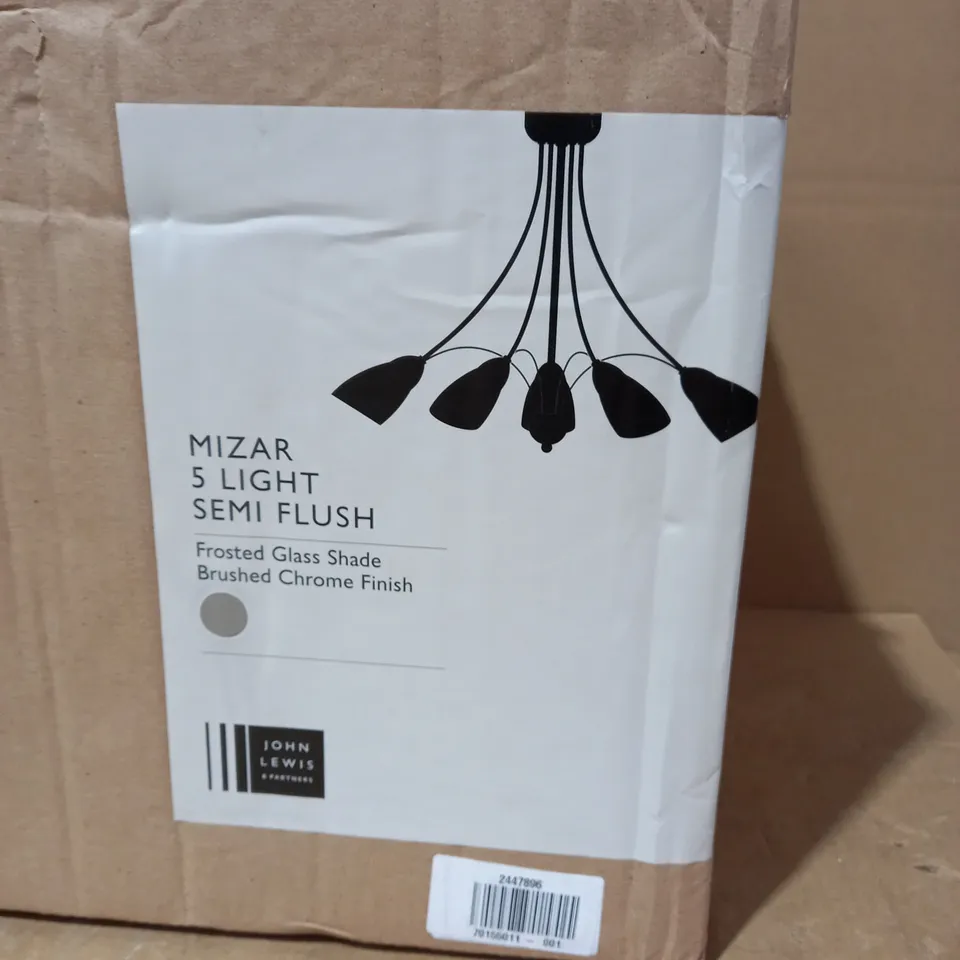 JOHN LEWIS MIZAR 5 LIGHT SEMI FLUSH CEILING LIGHT
