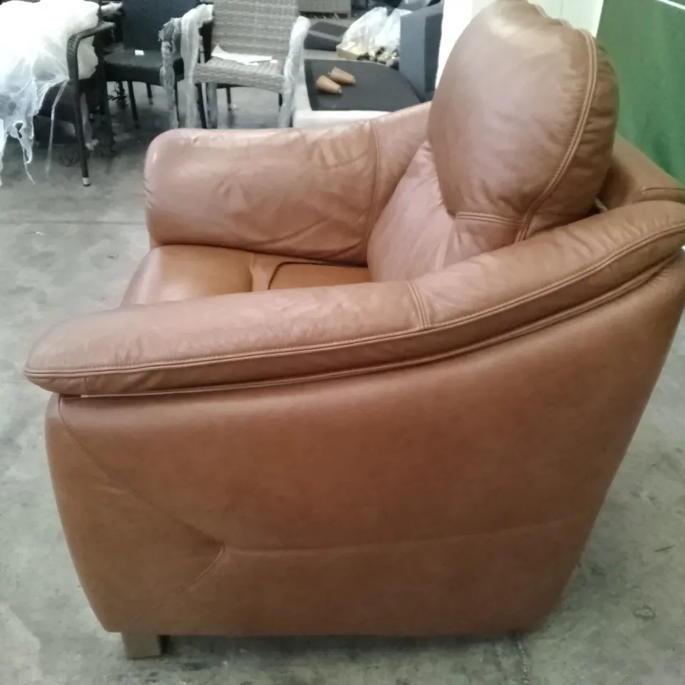 QUALITY DESIGNER G-PLAN JACKSON ELECTRIC RECLINER CHAIR - DALLAS TAN LEATHER 