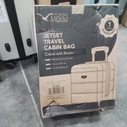BOXED LUGG - 15INCH JETSET TRAVEL CABIN BAG CREAM & BROWN