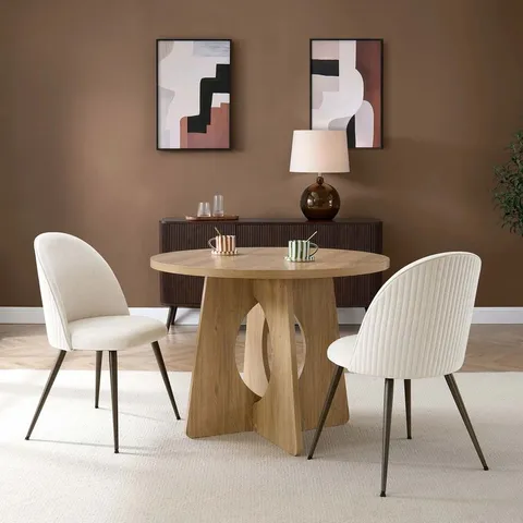 BOXED DUSK HATTIE SET OF 2 DINING CHAIRS - IVORY CHENILLE (1 BOX)