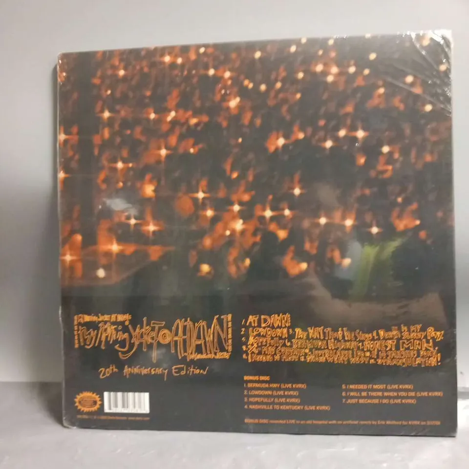 MY MORNING JACKET AT DAWN 20TH ANNIVERSARY EDITION LTD 1000 TRANSPARENT ORANGE WITH RED AND BLACK SWIRL VINYL