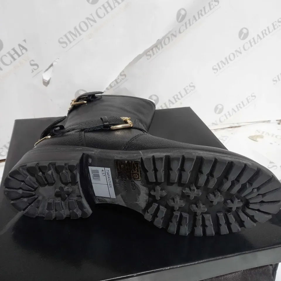 DUNE PANTHERS LEATHER BOOTS IN BLACK SIZE 4