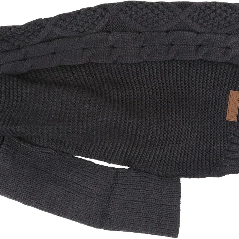 BRAND NEW REGATTA DOG CABLE KNITTED COSY HI NECK JUMPER, HARDWEARING RIB BLACK LARGE