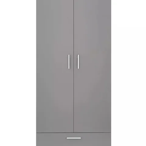 BOXED ELY 2 DOOR WARDROBE - GREY (1 BOX)