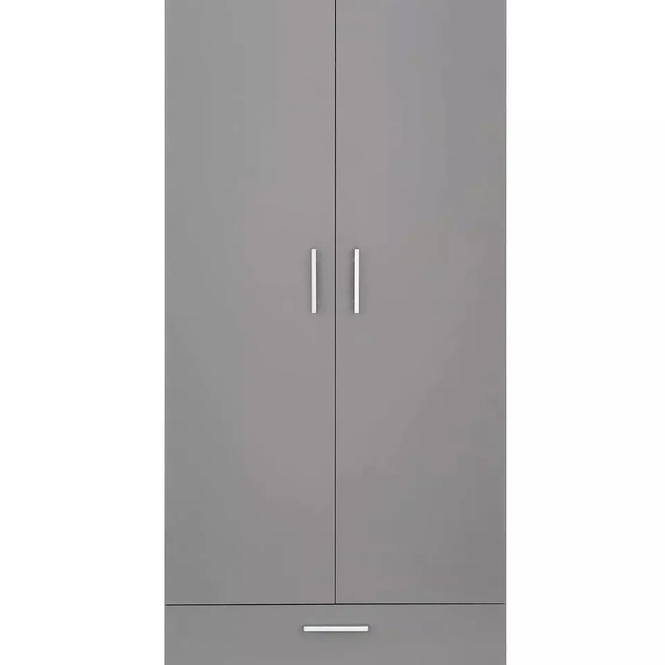 BOXED ELY 2 DOOR WARDROBE - GREY (1 BOX)